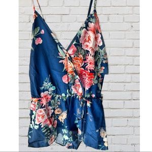 NWT Womens Satin Pajama Romper (M)